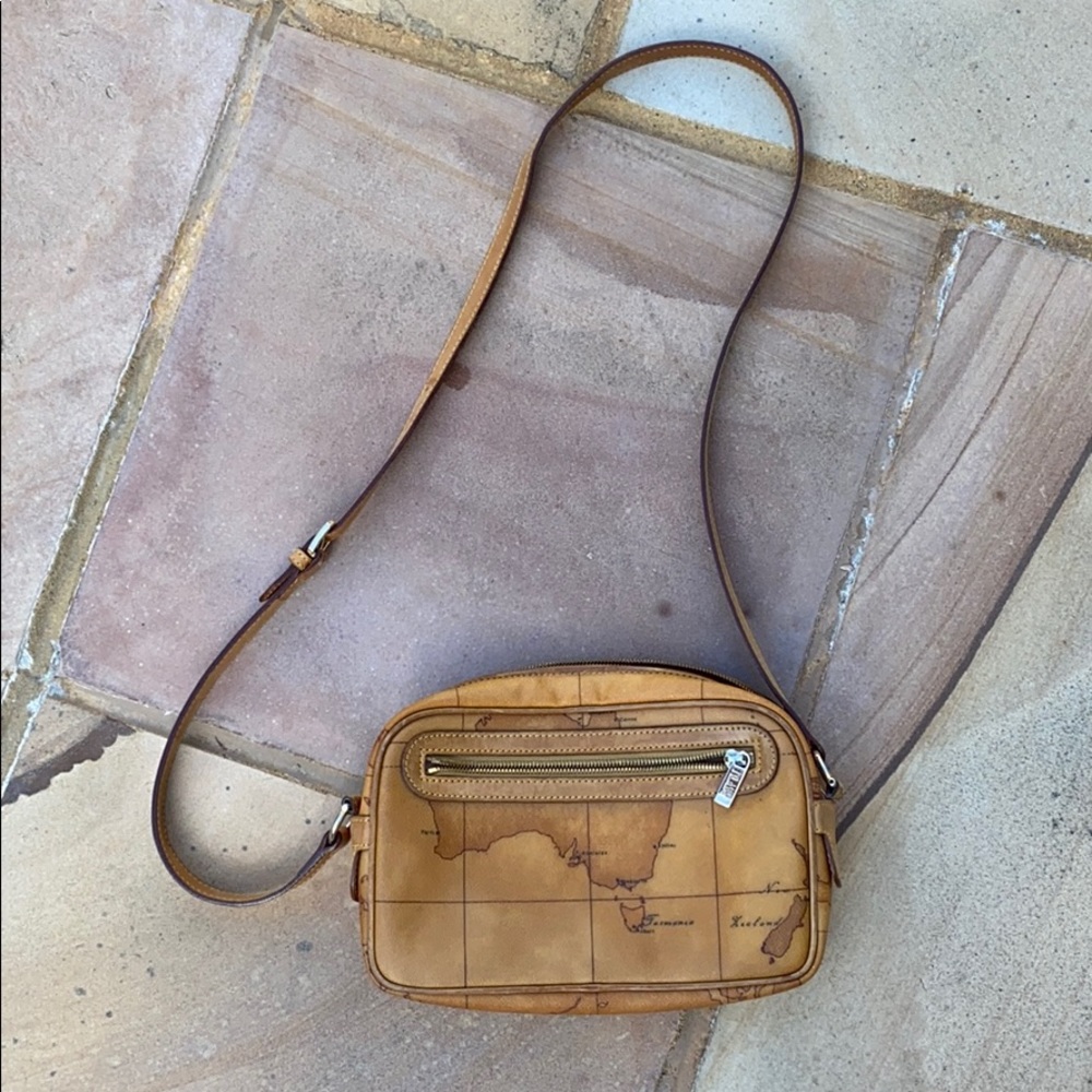 Vintage crossbody designer namebrand map bag